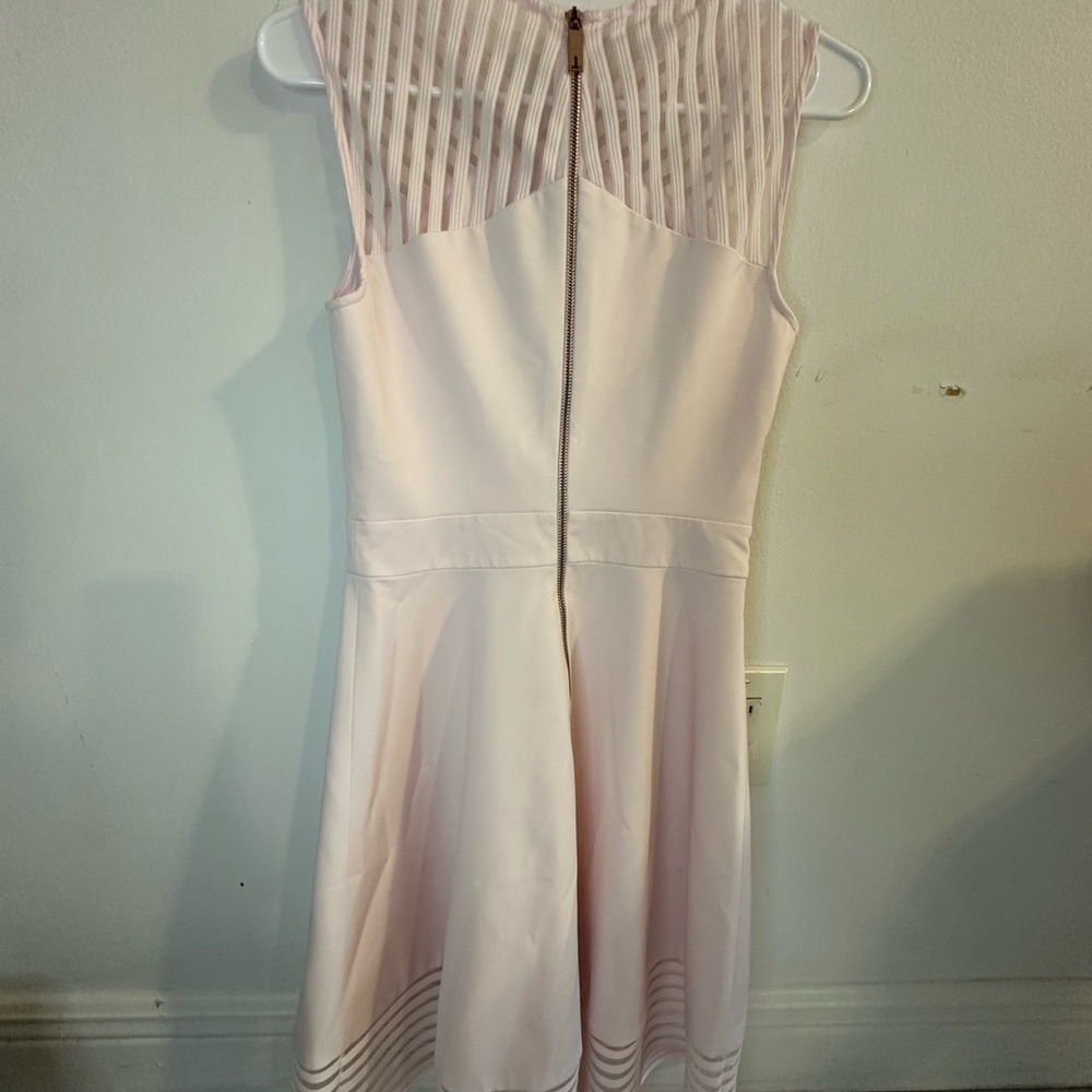 Ted Baker London Eleese Mesh Detail Skater Dress Light Pink – Size 1 (US 4) - Picture 8 of 9